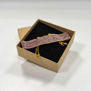 Dusty Pink & Gold Beaded Bracelet